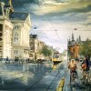 Concertgebouw met verkeer
